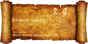 Krebsz Gyula névjegykártya